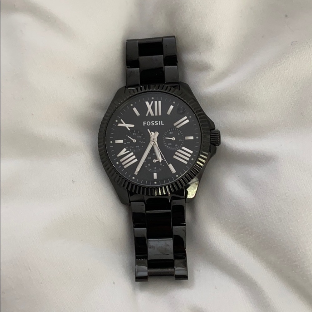 Black fossil watch